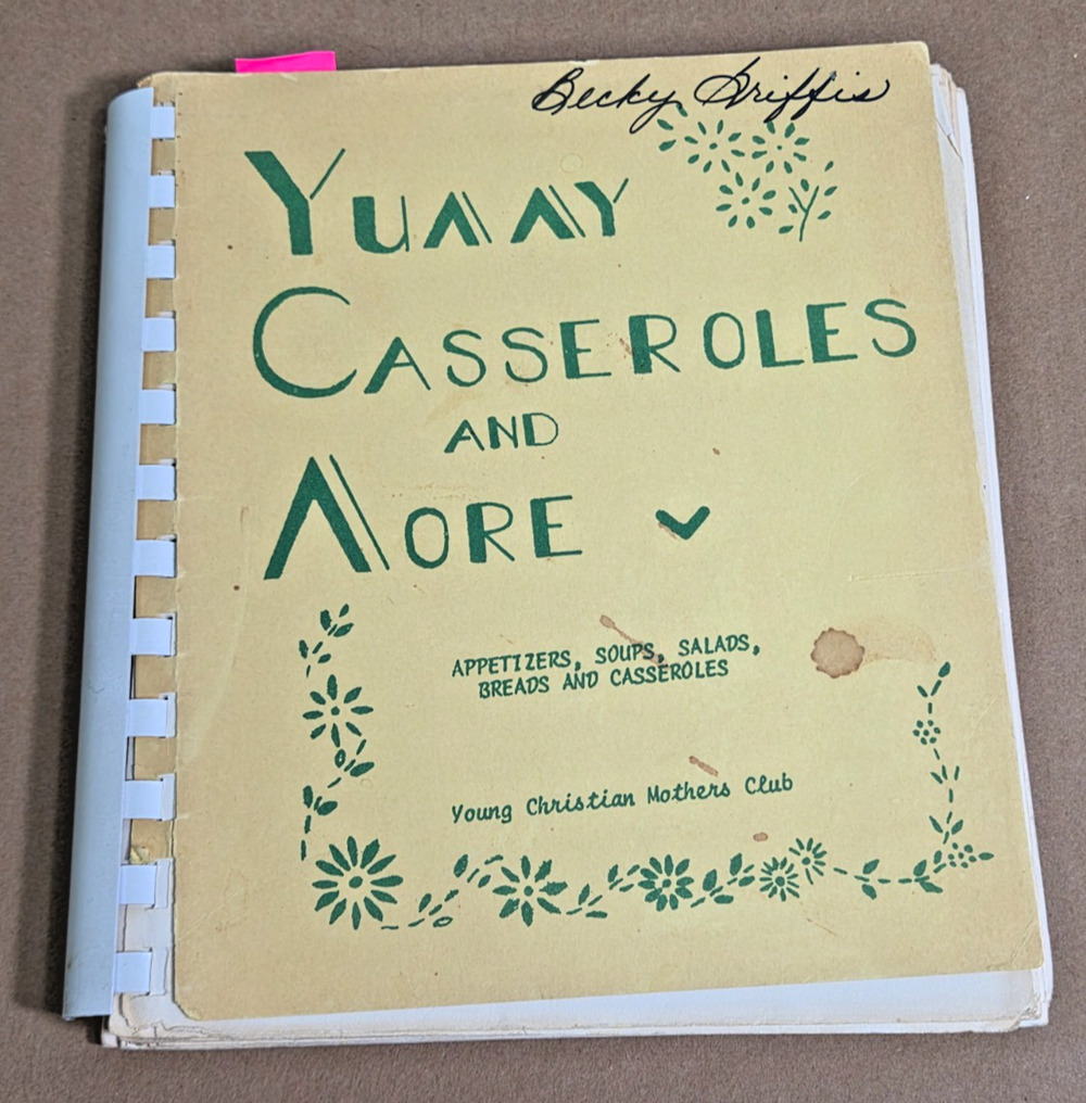 Vintage 1974 Young Christian Mothers Dallas Texas TX Community Cookbook